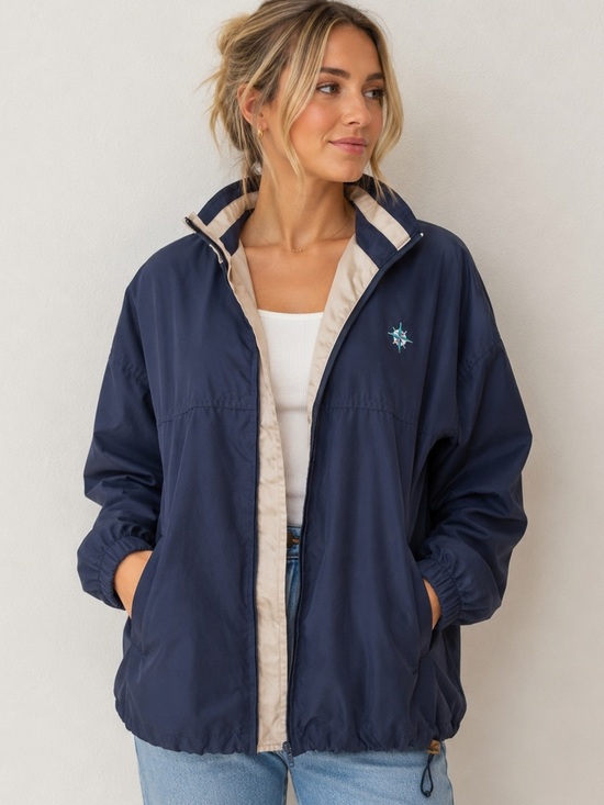 Seattle Mariners Jackets & Blazers - Vintage Seattle Mariners Jacket Windbreaker Full Zip Retro Navy Blue Size Medium